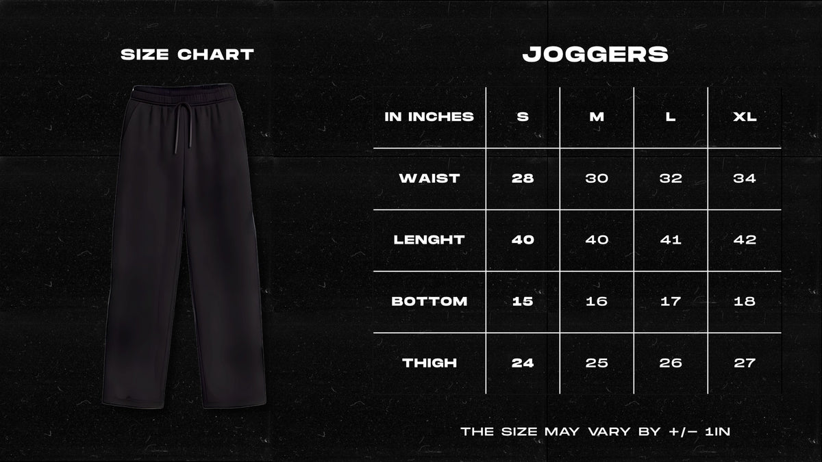No Fear No Limit Black Cotton Joggers