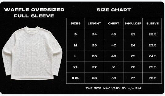 Believer Off White Waffle Knit Oversized Full-Sleeve