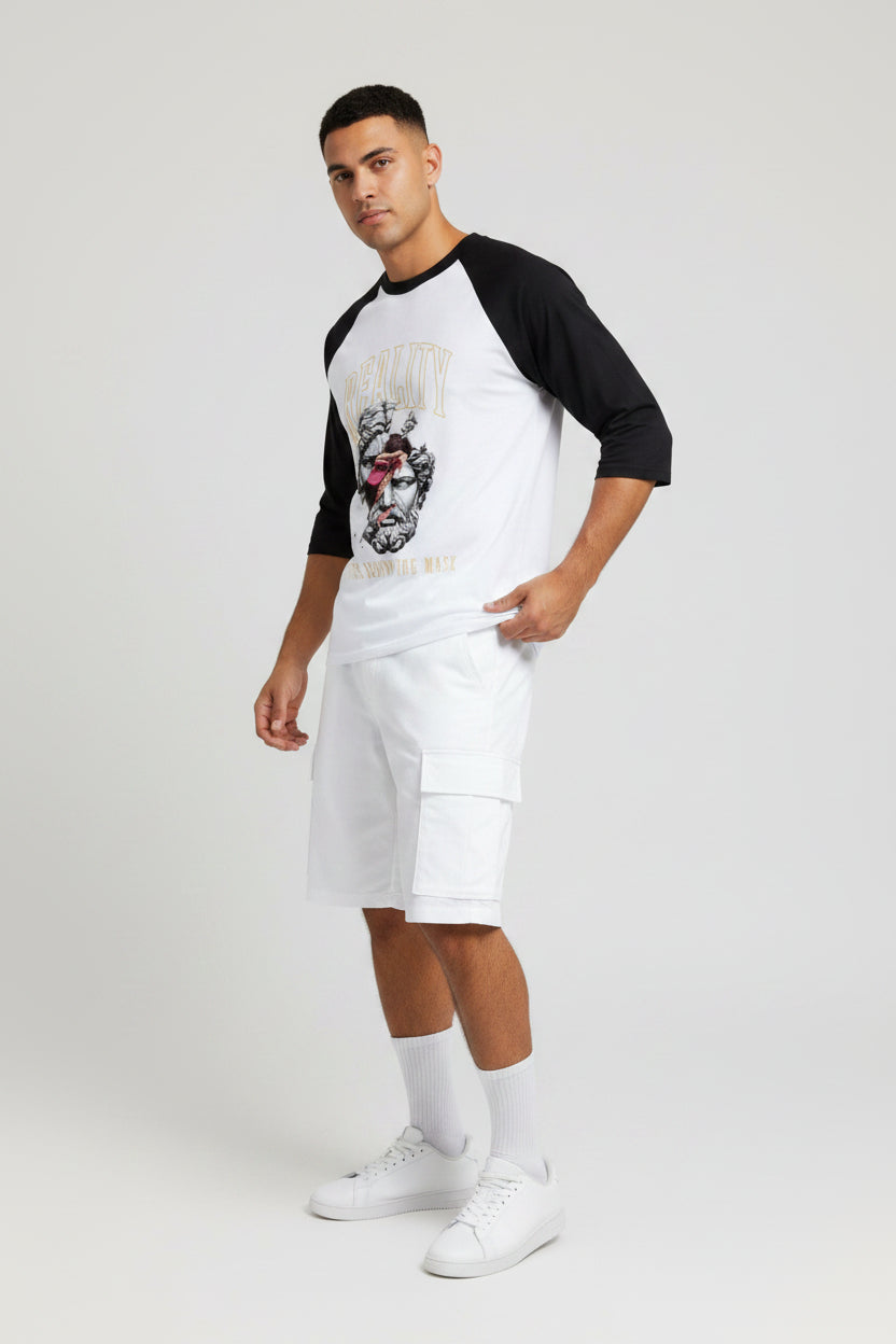 Reality Black&White Oversized Raglan T-shirt