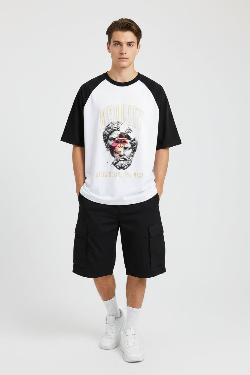 Reality Black&White Oversized Raglan T-shirt
