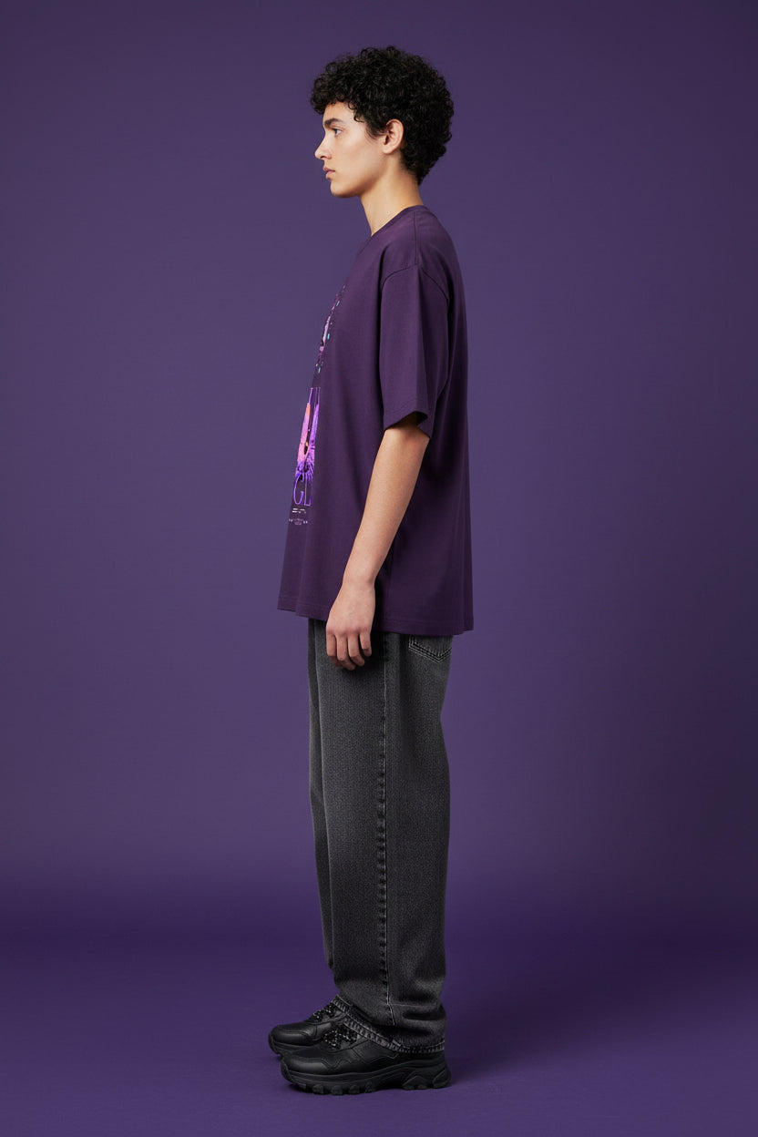 Fly Angel Purple Oversized Classic T-Shirt