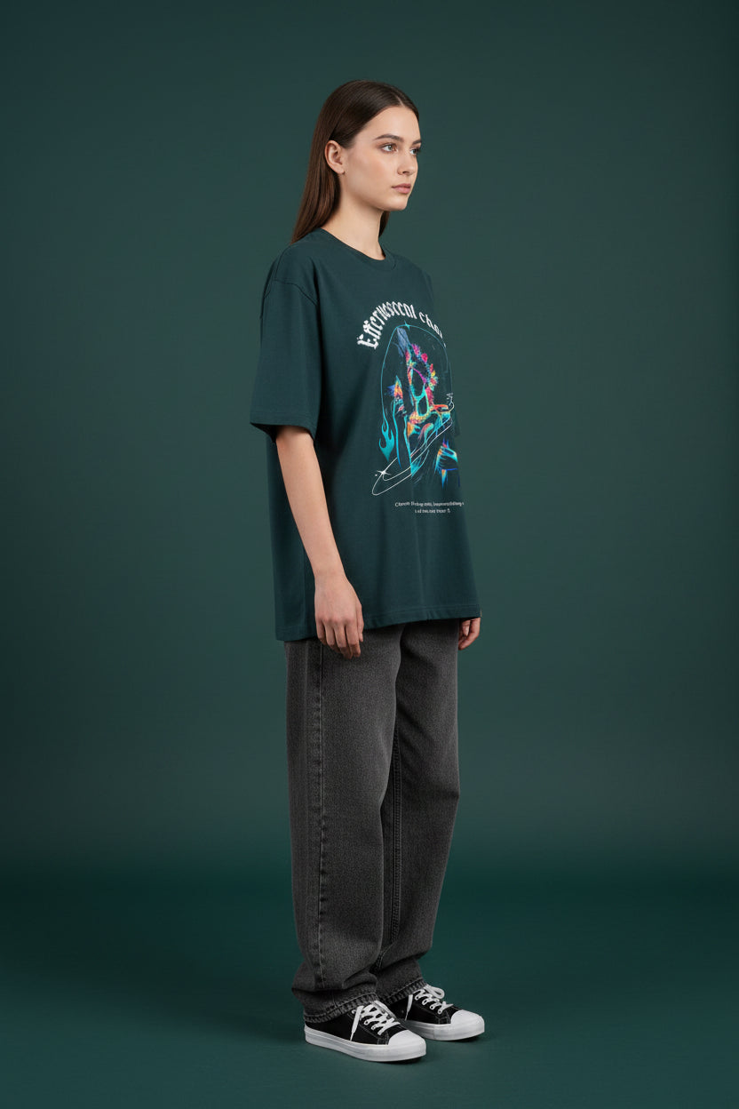 Charm Petrol Blue Oversized Classic T-Shirt