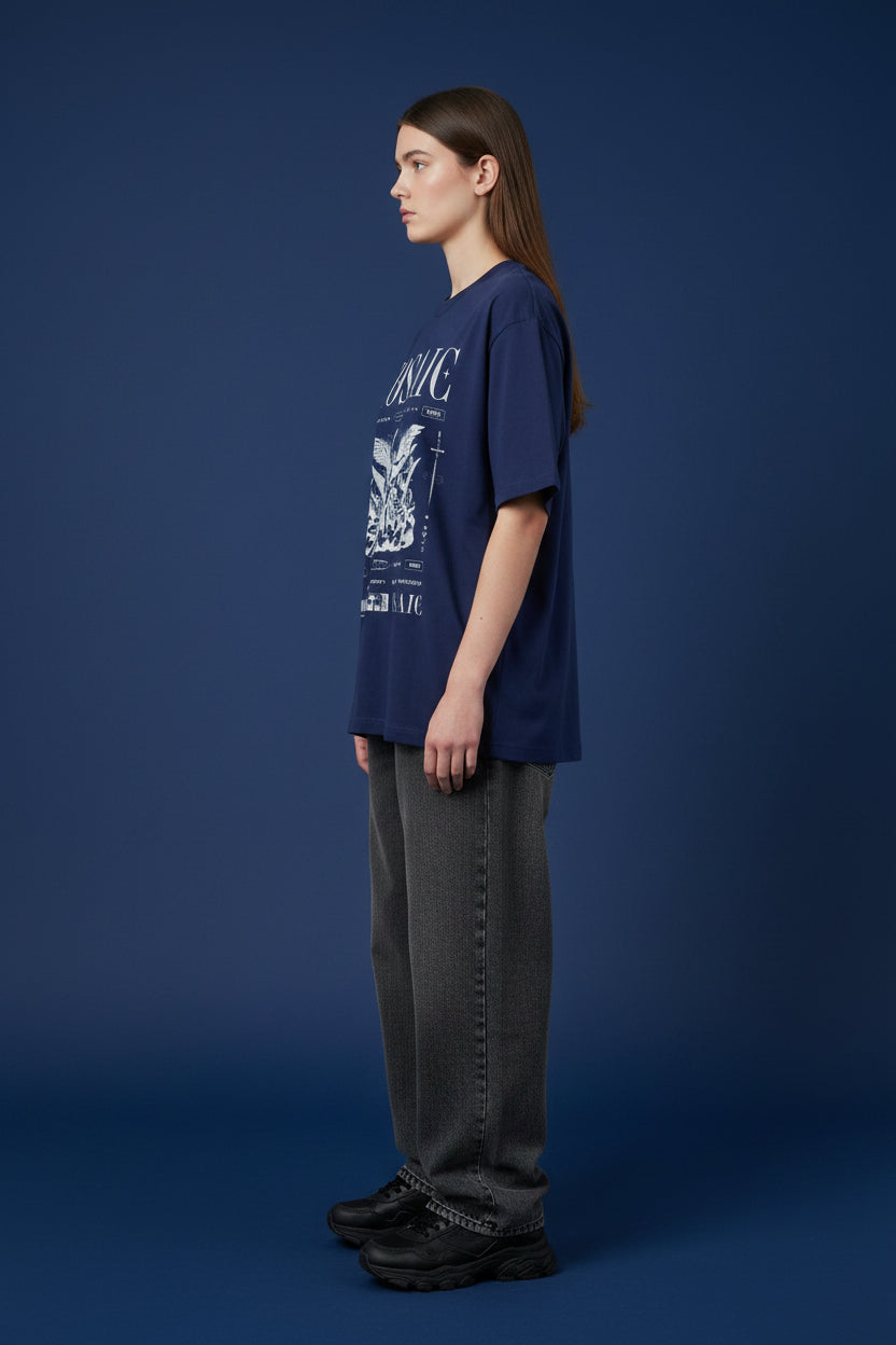 Mosaic Royal Blue Oversized Classic T-Shirt