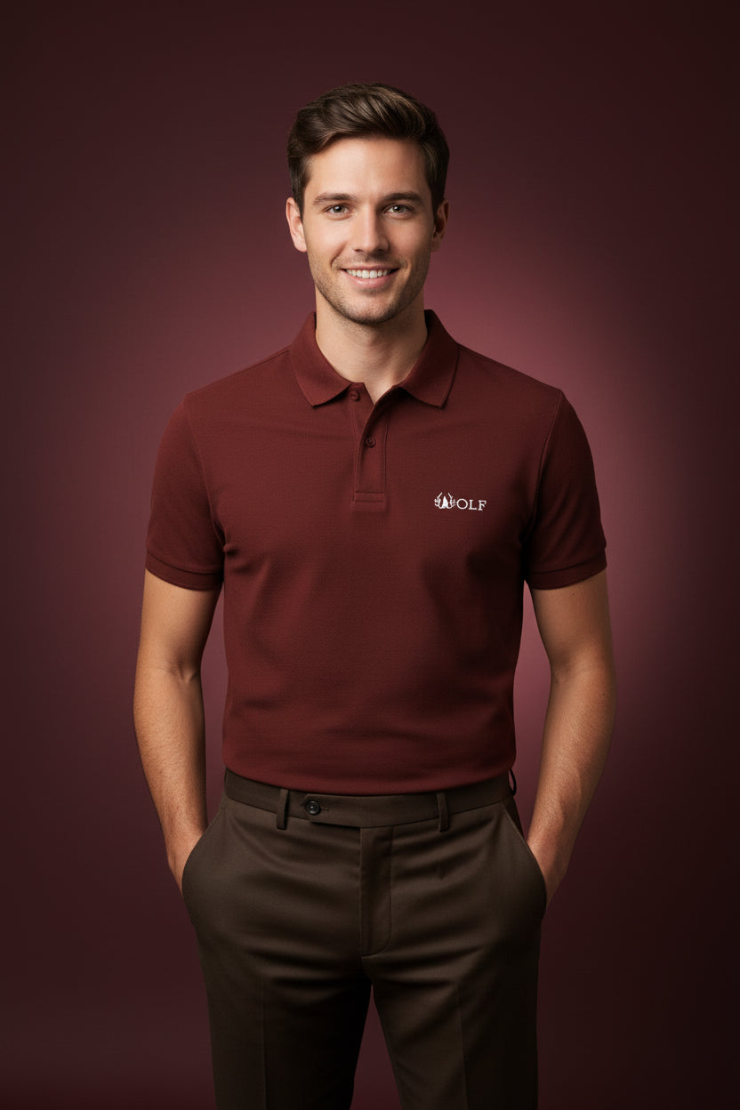 Wolf Brick Red Polo T-shirt