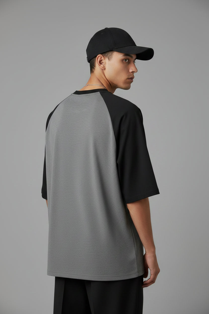 Legend Dominus Black Charcoal Melange Oversized Raglan T-shirt