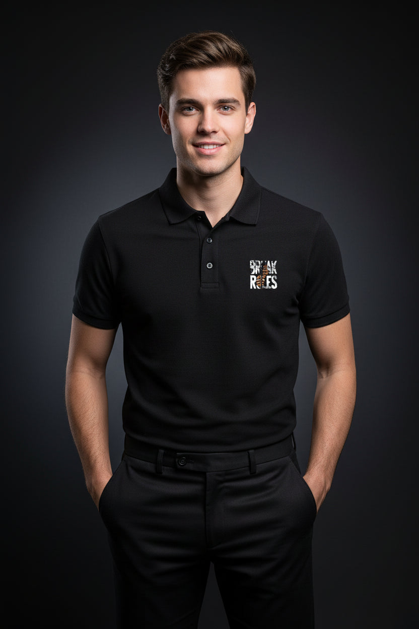 Break Rules Black Polo T-shirt