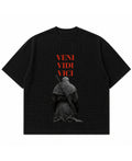 Black waffle boxy fit Front Design