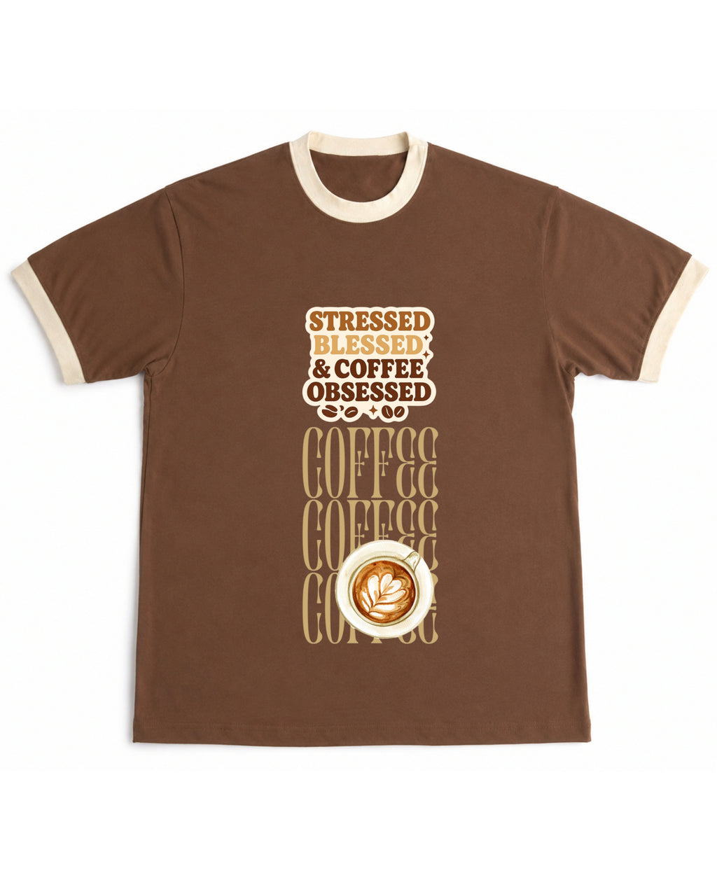 Mousse & Cream Ringer tee Front Design