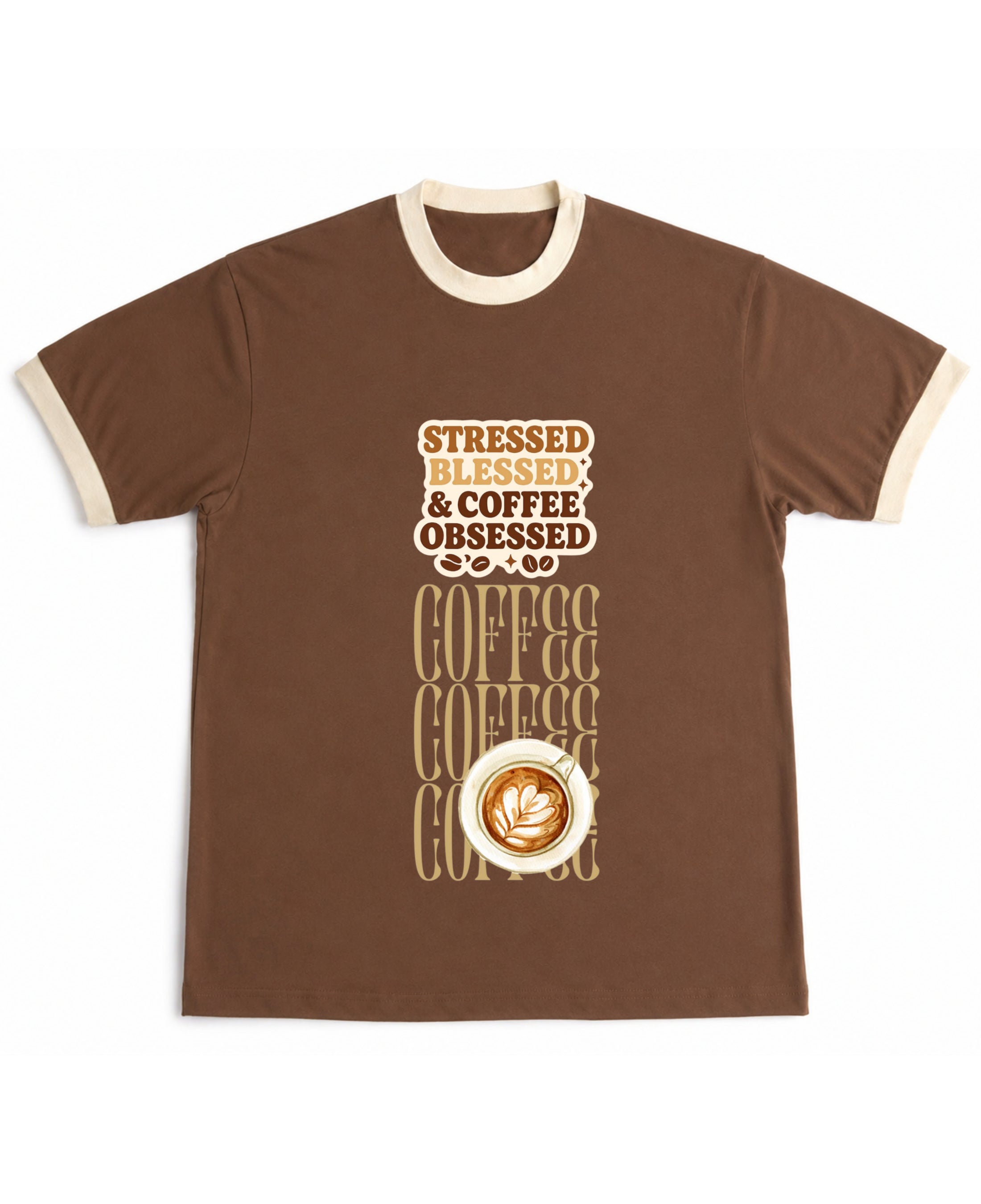 Mousse & Cream Ringer tee Front Design