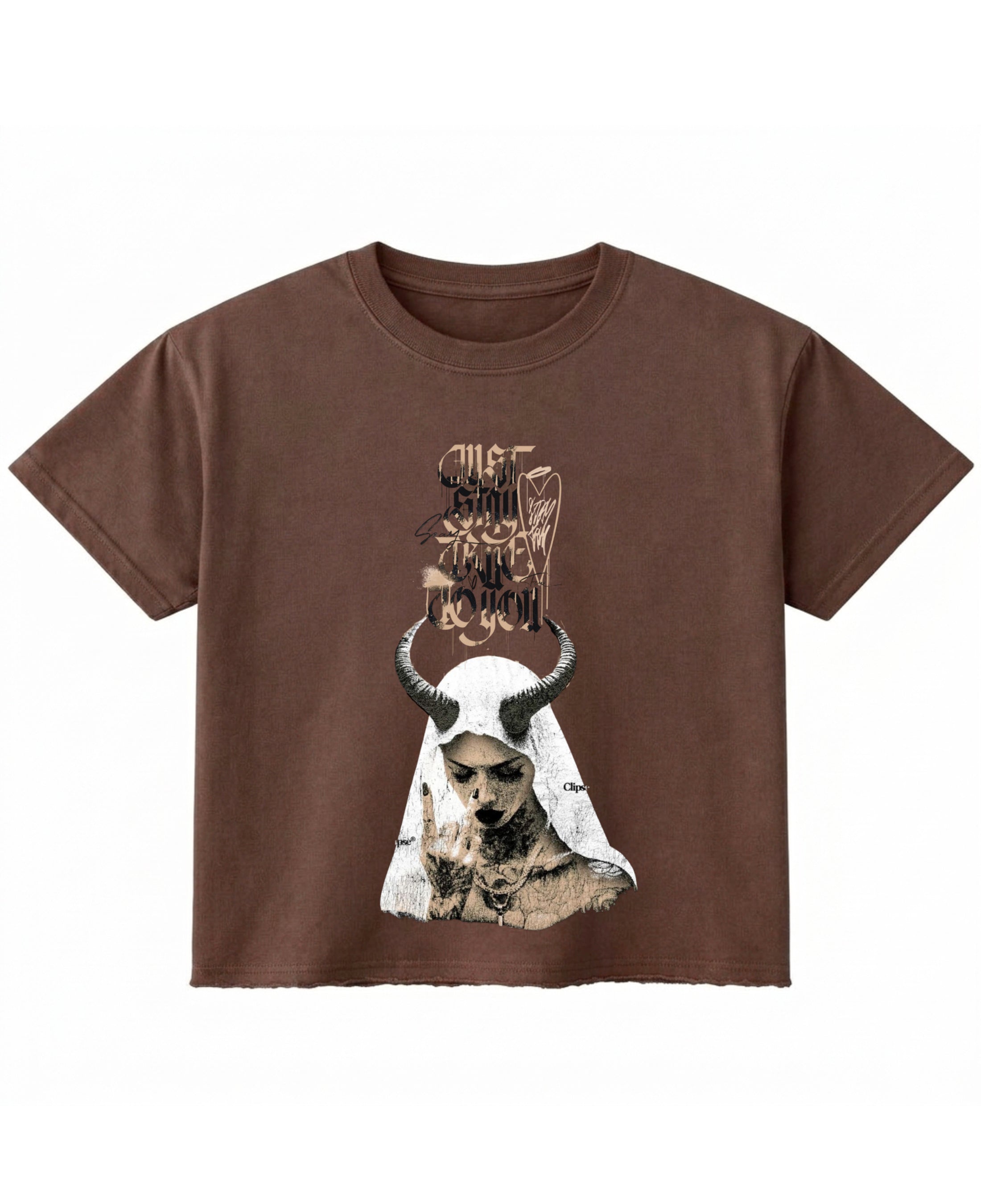 Brown Boxy Fit T-shirt Front Design