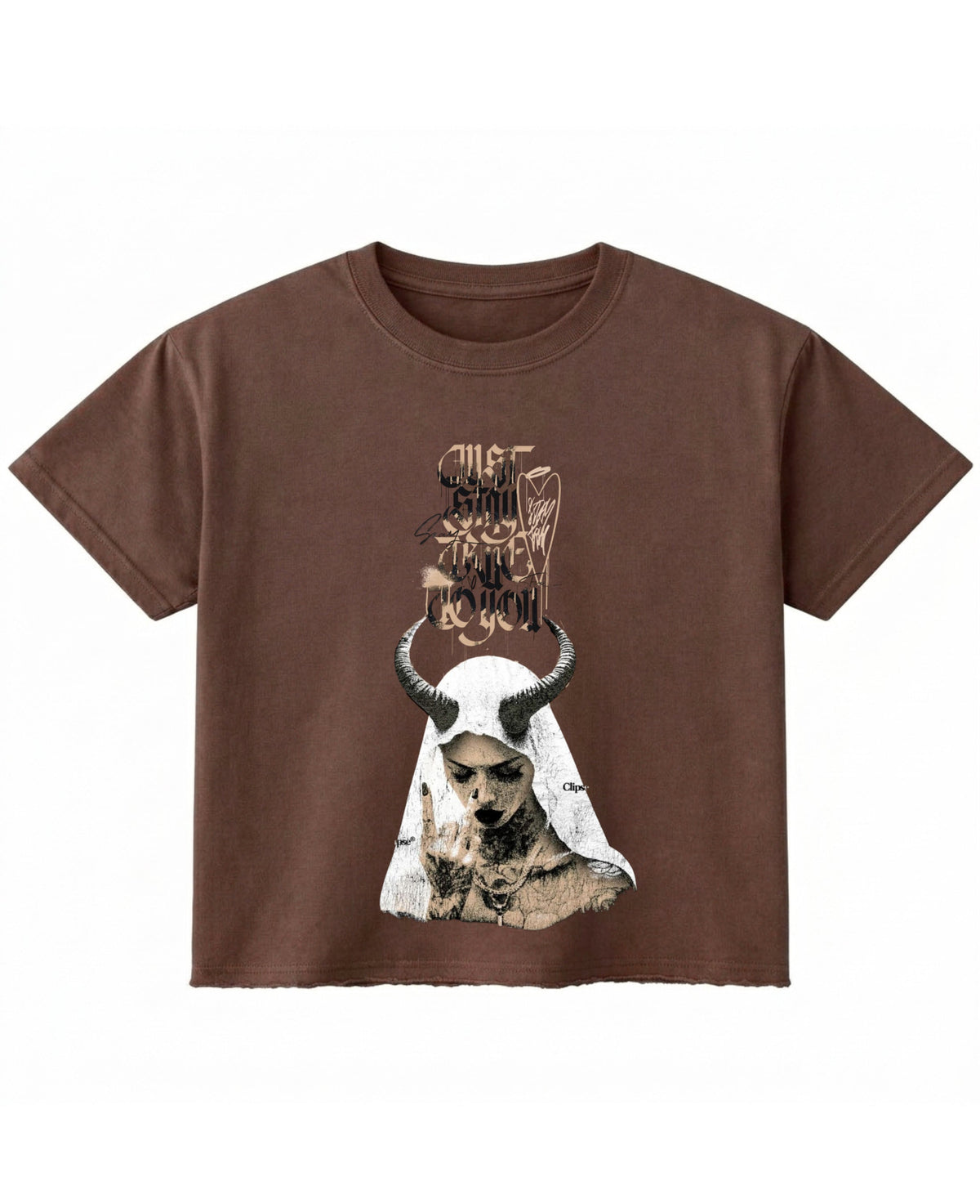 Brown Boxy Fit T-shirt Front Design