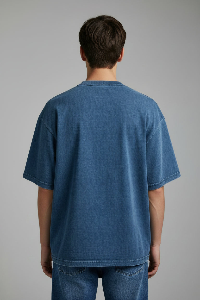 Denim Wash Boxy Fit T-shirt Back Design