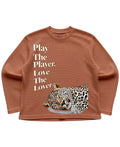 Brown waffle knit oversized full-sleeve Front Design