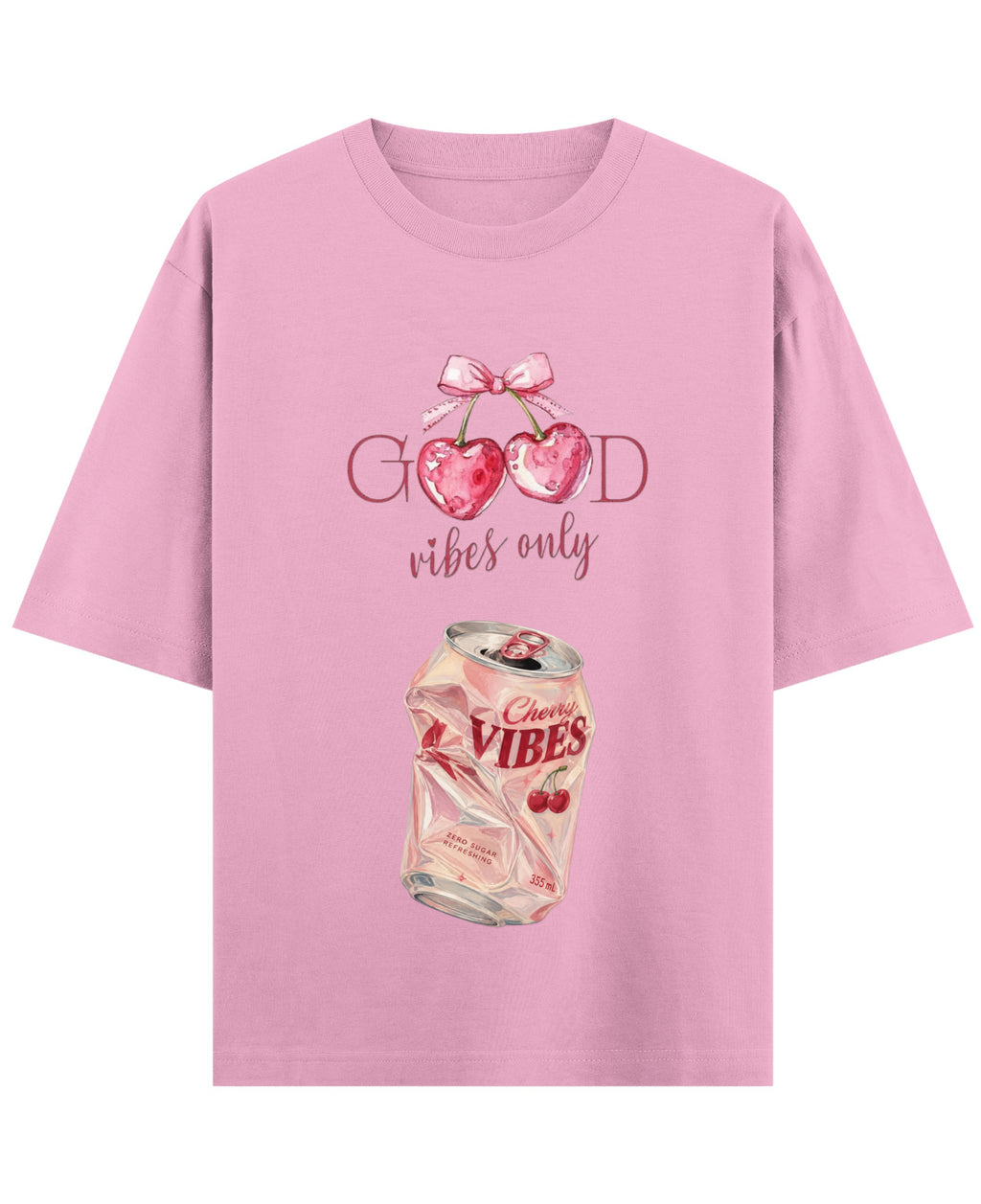 Baby Pink Oversized T-Shirt Front Design