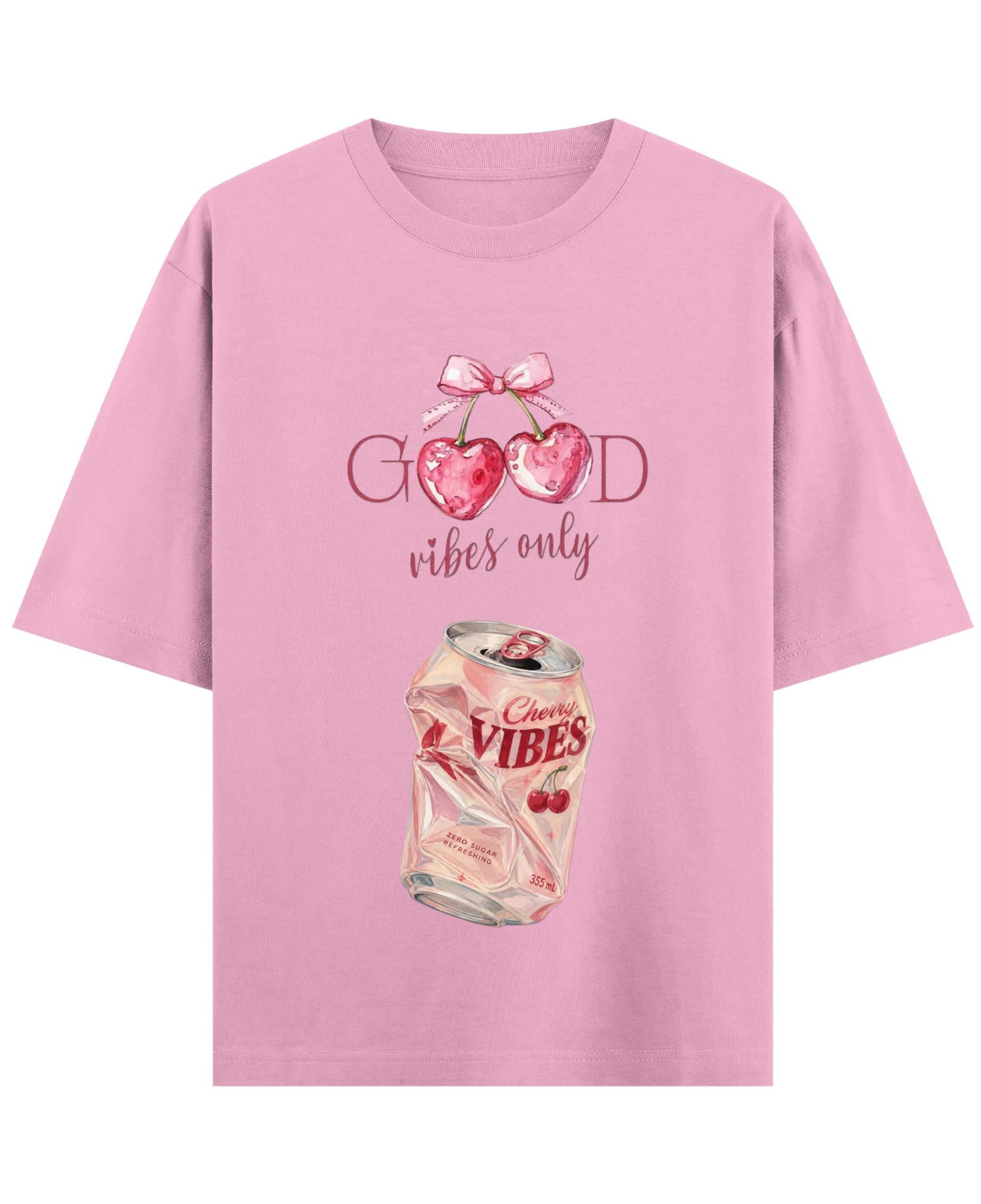 Baby Pink Oversized T-Shirt Front Design