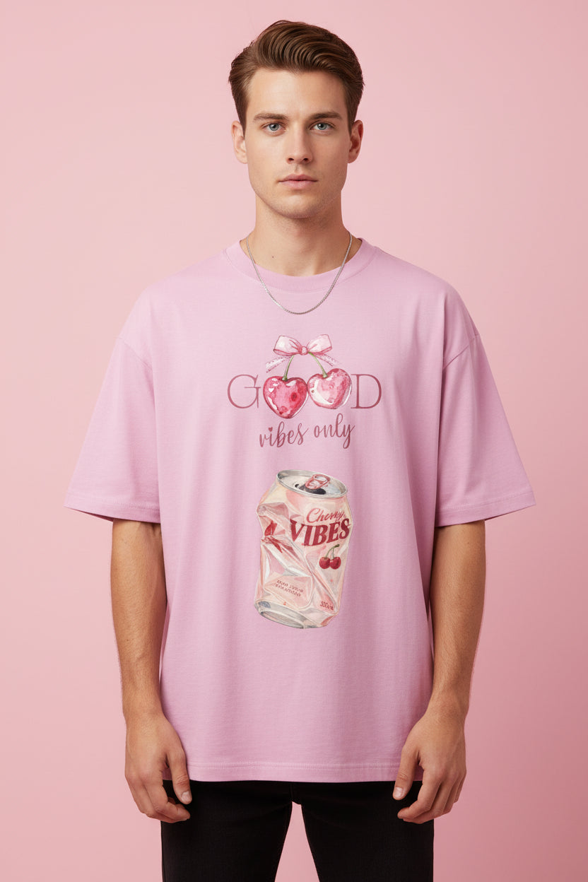 Baby Pink Oversized T-Shirt Front Design