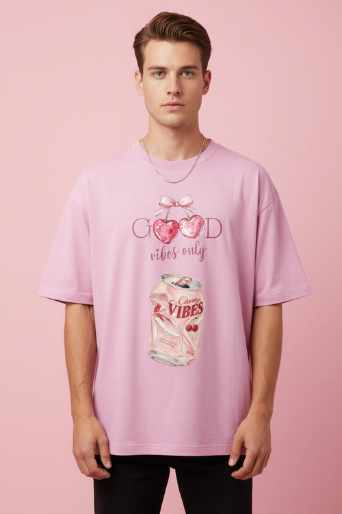 Baby Pink Oversized T-Shirt Front Design