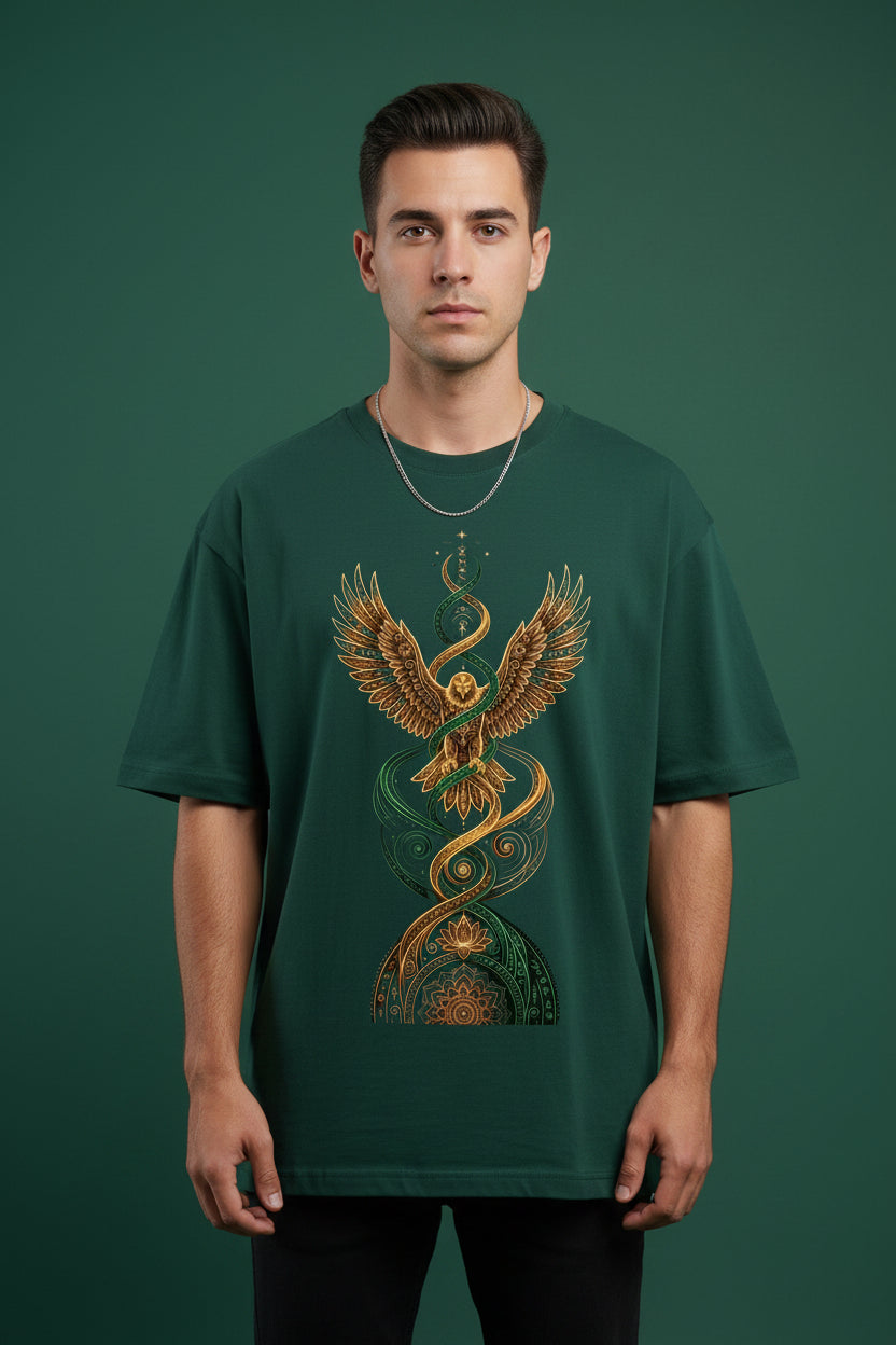 Bottle Green Oversized T-Shirt Front Design