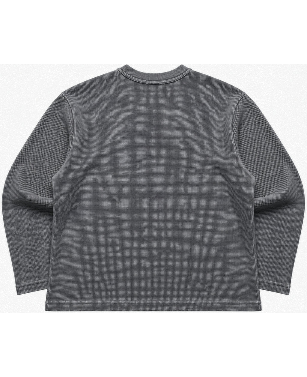 Acidwash waffle knit oversized full-sleeve Back Design