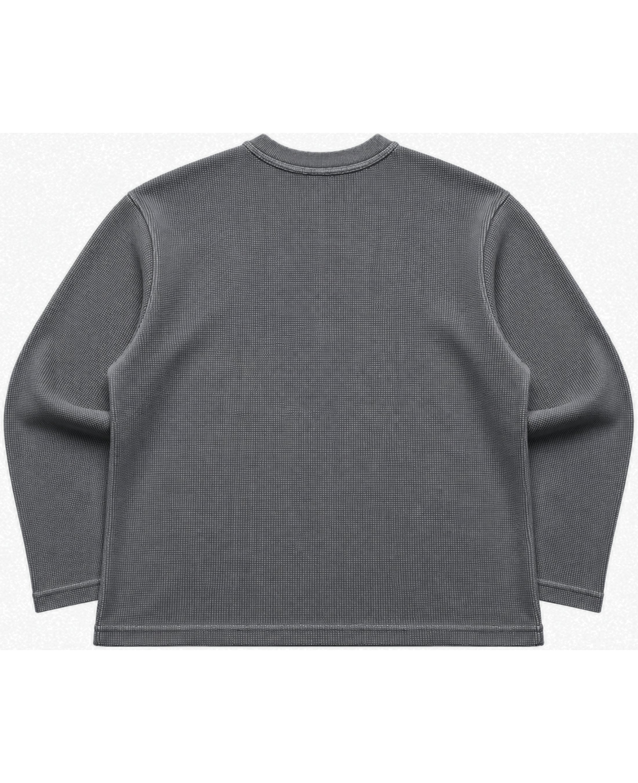 Acidwash waffle knit oversized full-sleeve Back Design