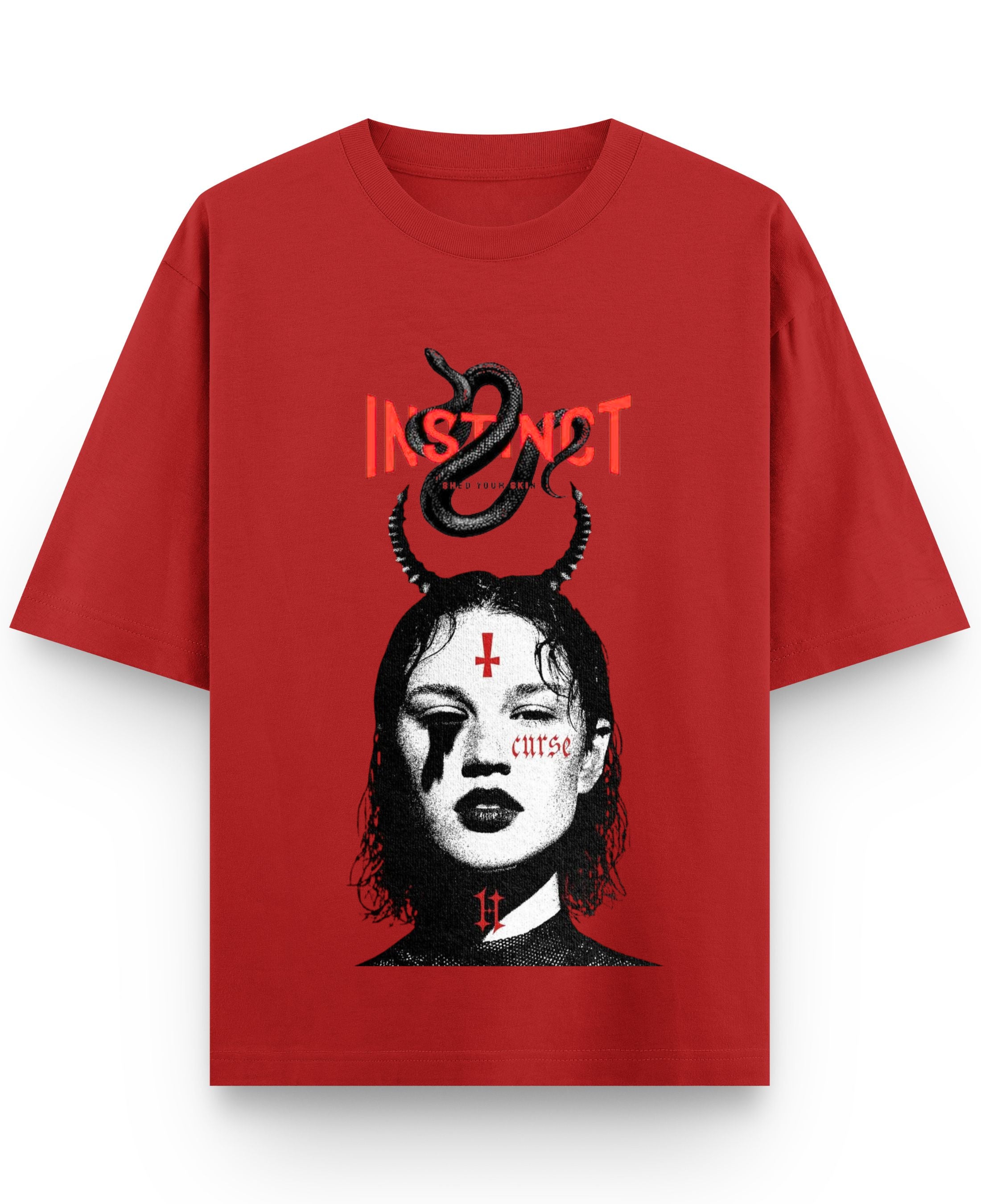 Red Oversized T-shirt Front Design