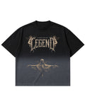 Black Ombré Wash Boxy Fit T-shirt Front Design