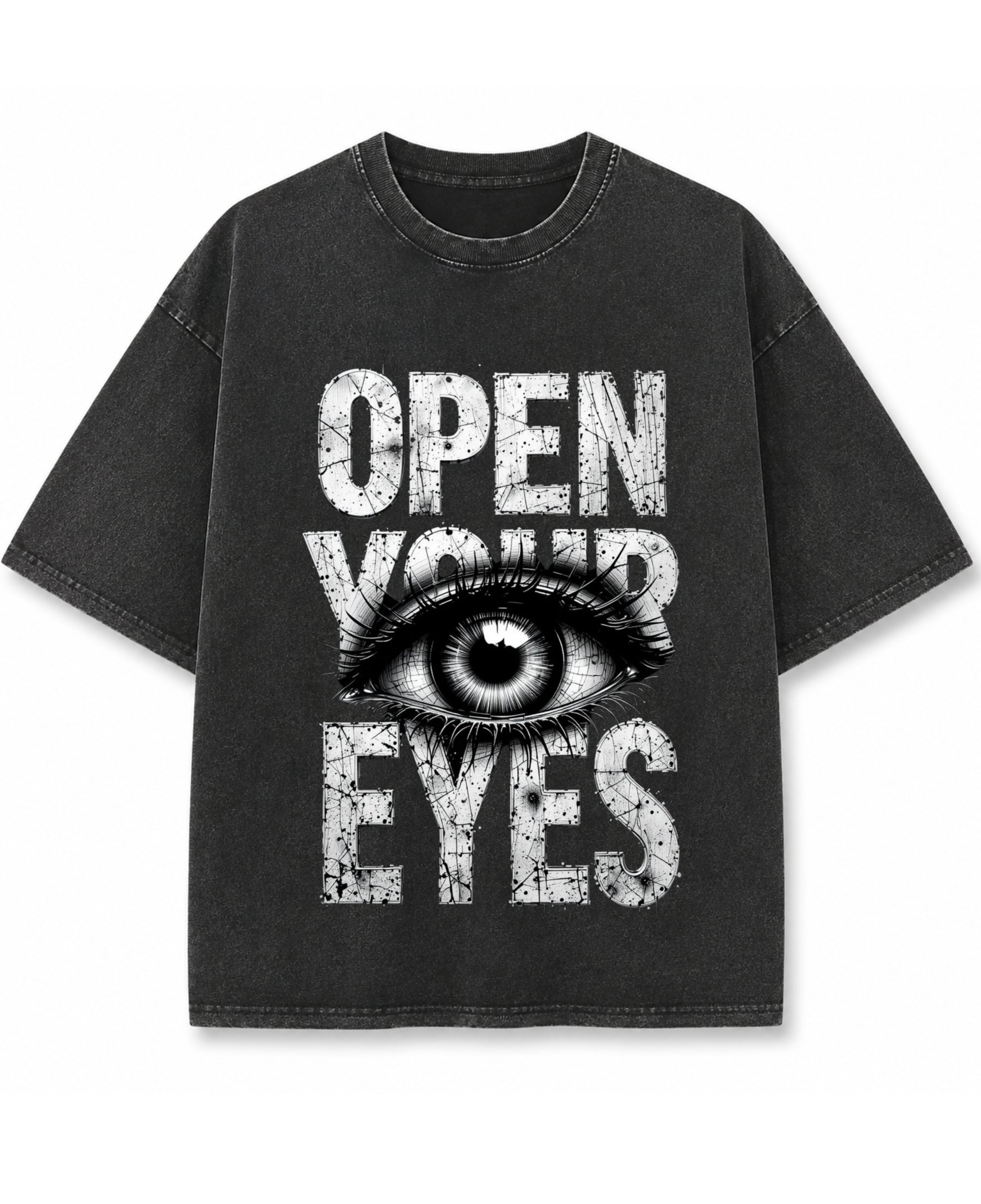 Vintage Fade Wash Oversized T-shirt Front Design