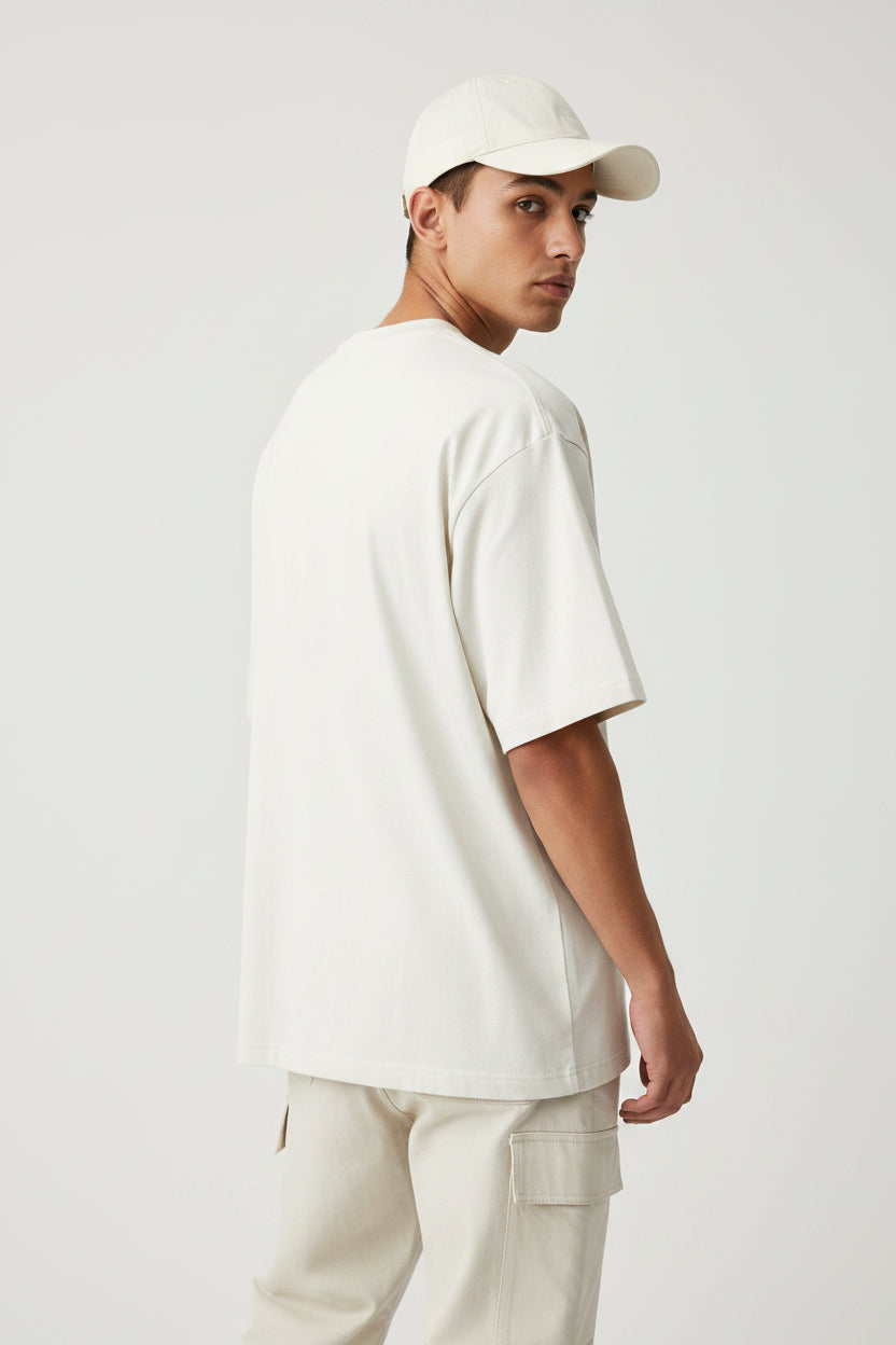 Off White Oversized T-shirt Back Design