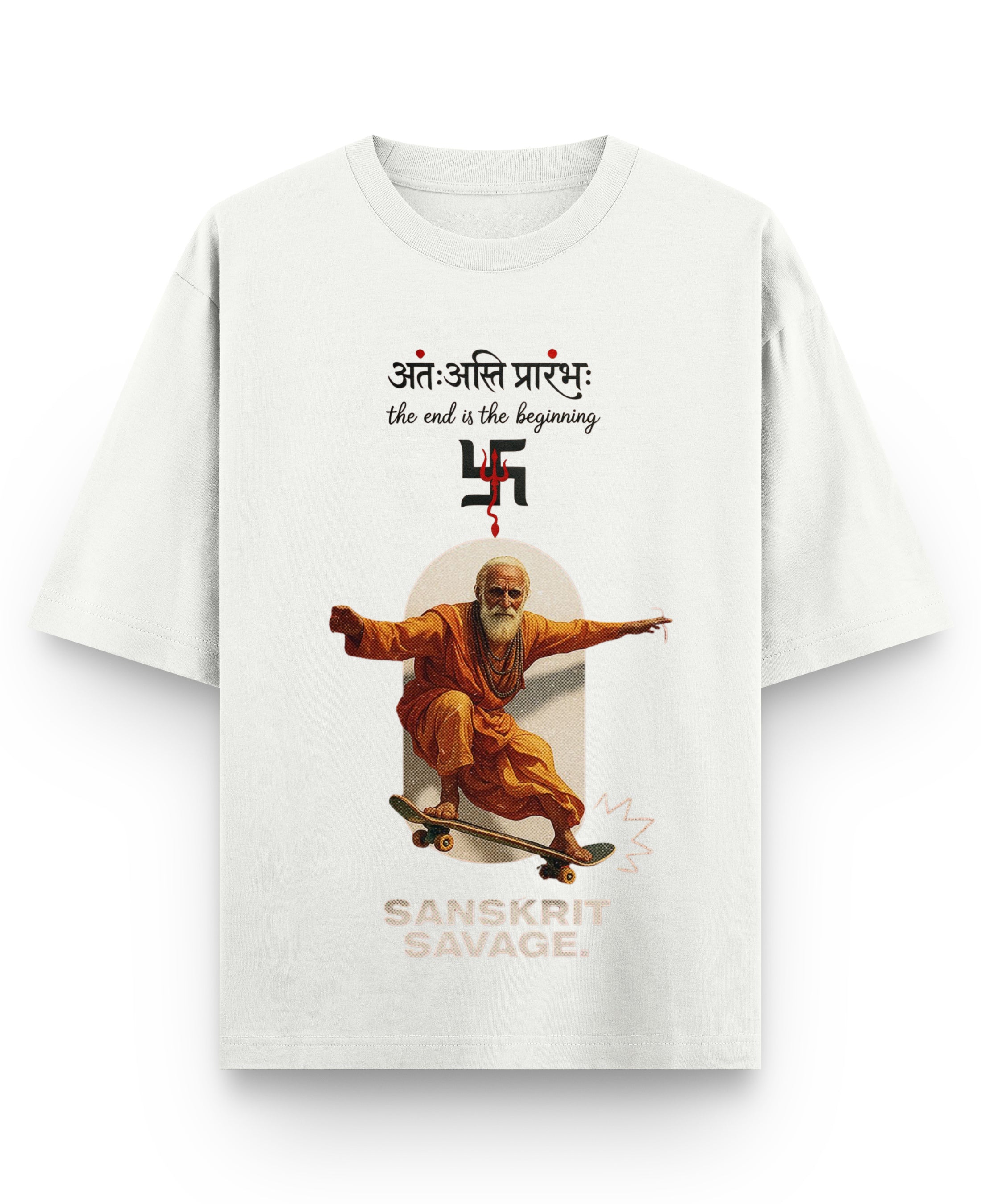 Off White Oversized T-shirt Front Design
