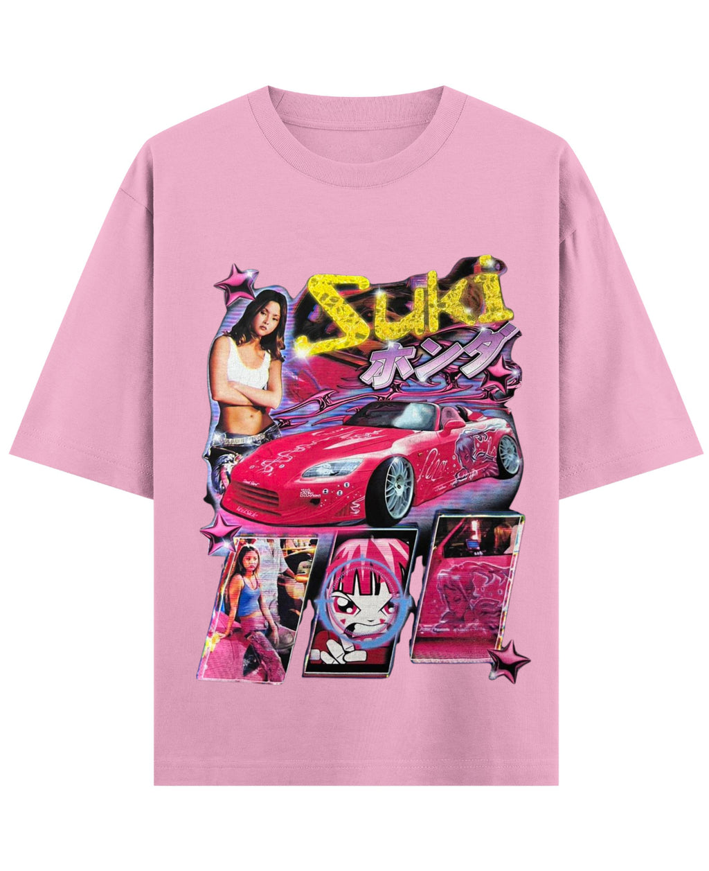 Baby Pink Oversized T-Shirt Front Design
