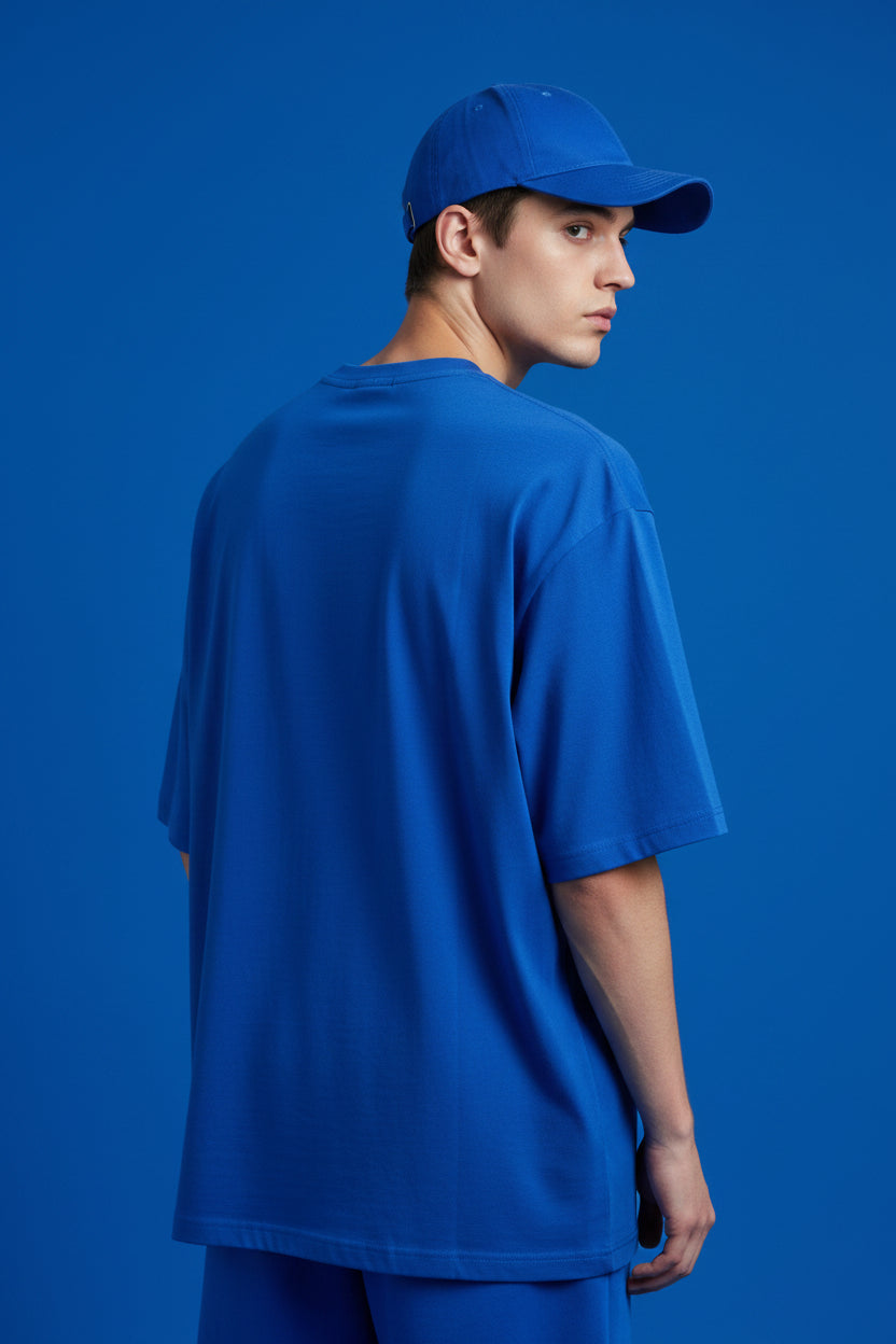 Royal Blue Oversized T-Shirt Back Design