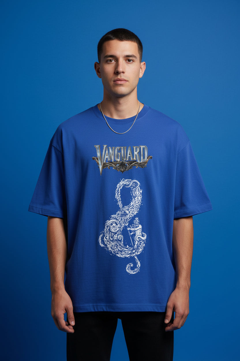 Royal Blue Oversized T-Shirt Front Design