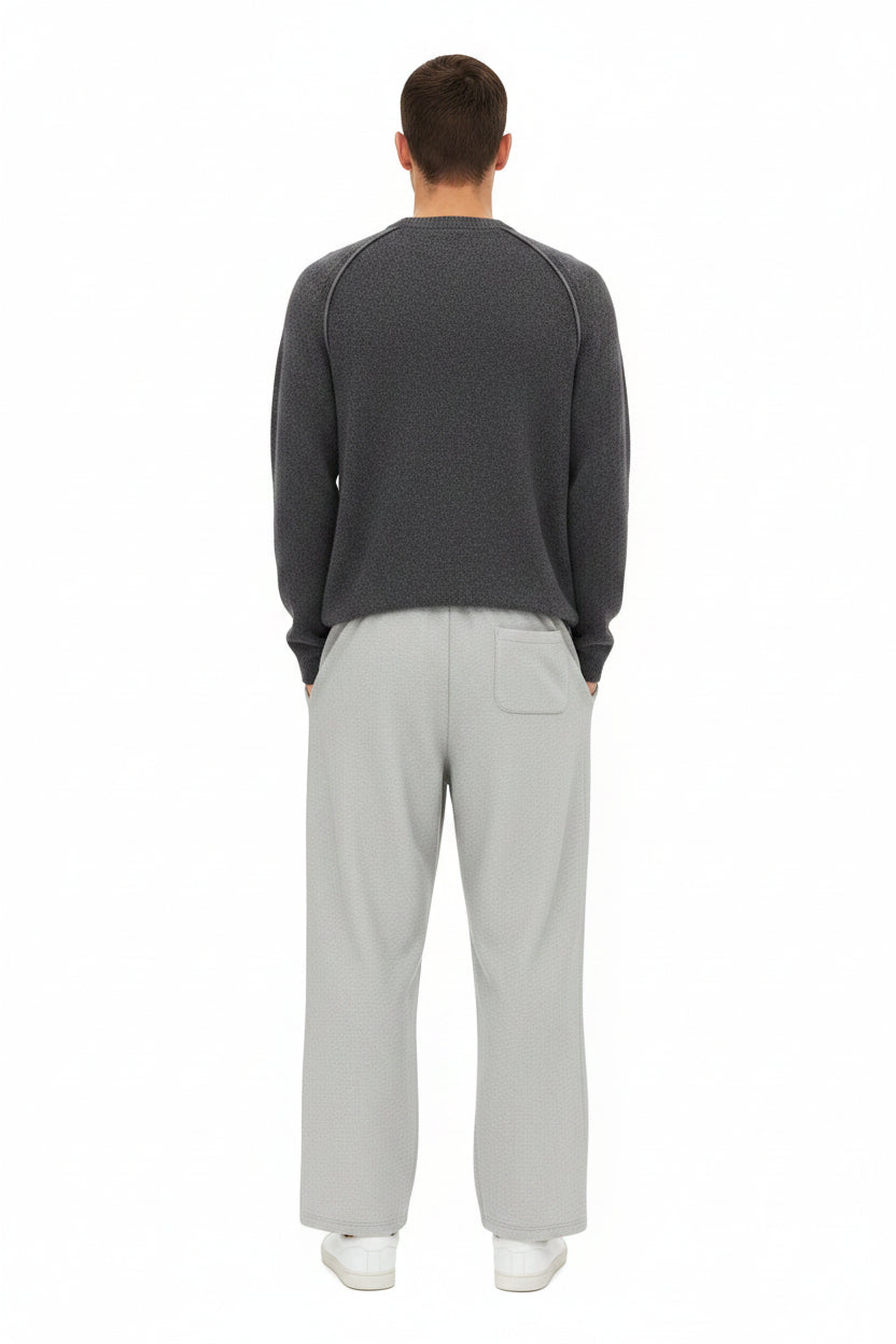 Grey Cotton Joggers Back Design
