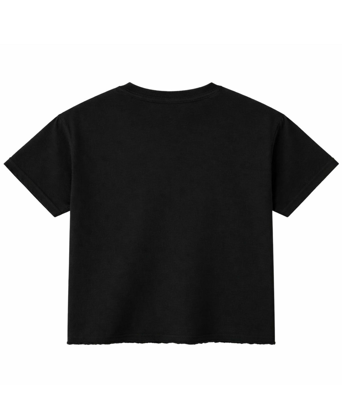 ZotRage black boxy fit t-shirt in textured waffle knit cotton, shown from the back view.