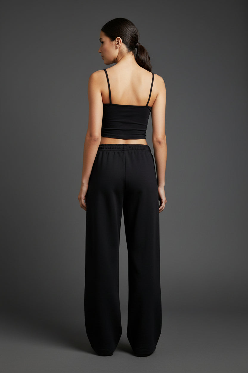 ZotRage black cotton joggers with an elasticated waistband and a comfortable, relaxed fit.
