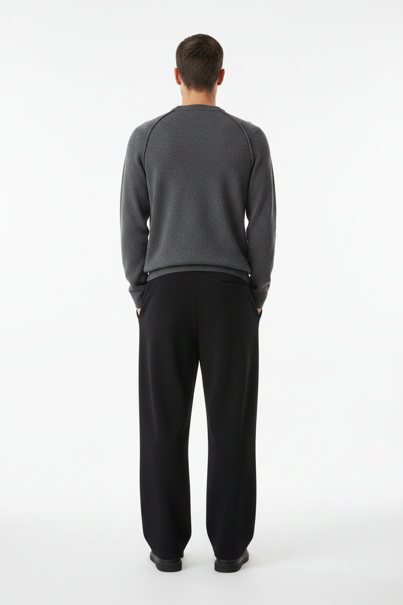 ZotRage black cotton joggers with an elasticated waistband, featuring a comfortable and relaxed fit.