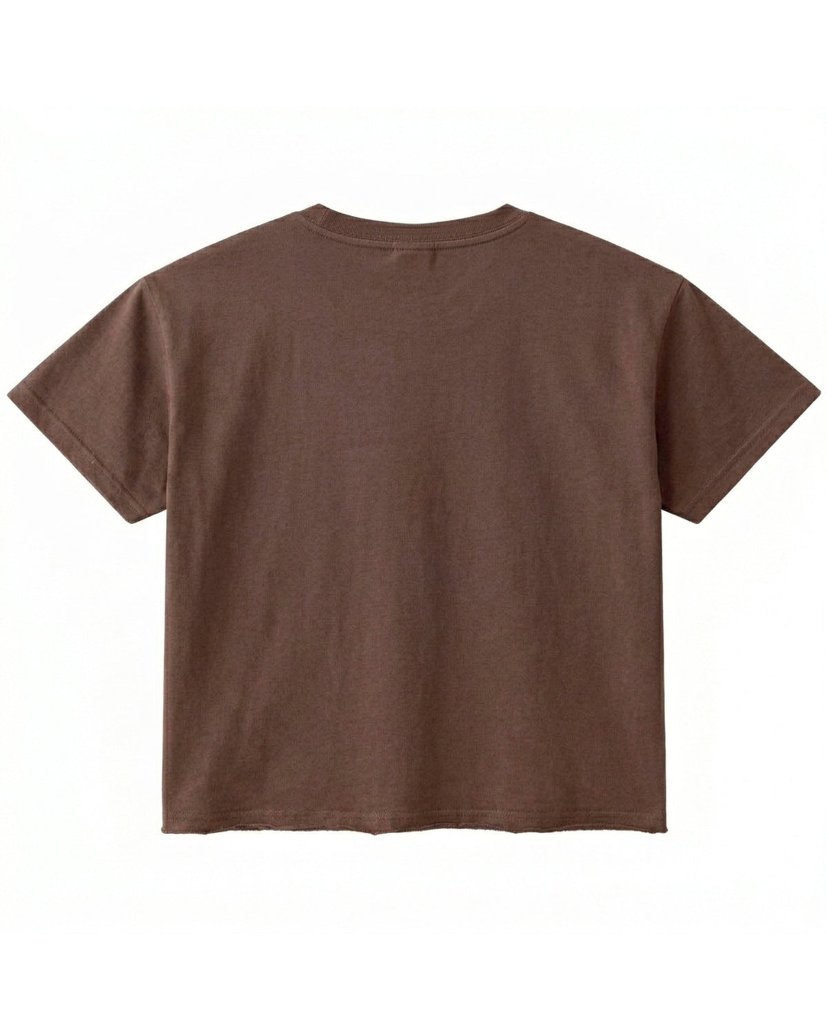 ZotRage brown boxy fit t-shirt in durable 240 GSM cotton with a textured waffle knit, back view.