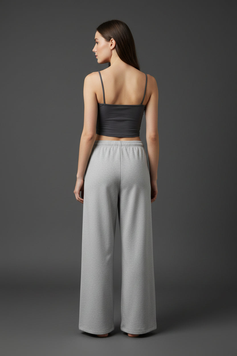 ZotRage No More Love grey cotton joggers with a comfortable elasticated waistband and wide-leg fit.