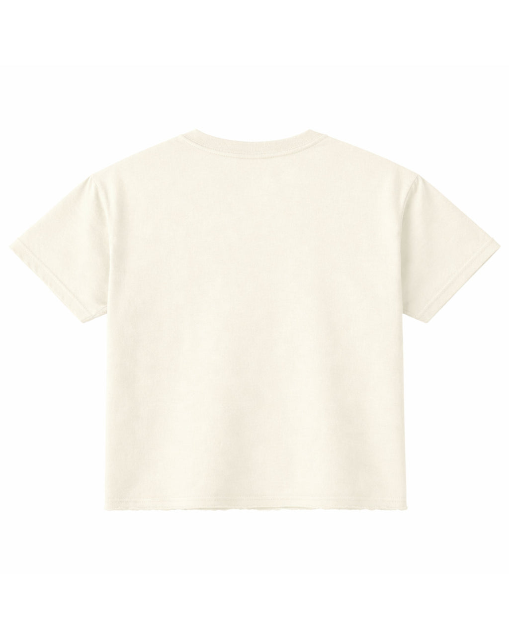 Back view of ZotRage off-white boxy fit t-shirt in textured 240 GSM waffle knit cotton.