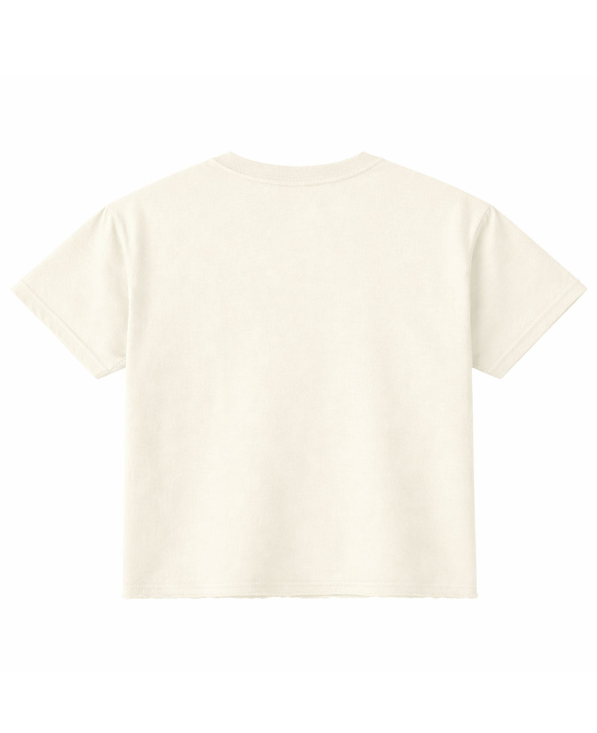 Back view of ZotRage off-white boxy fit t-shirt in textured 240 GSM waffle knit cotton.